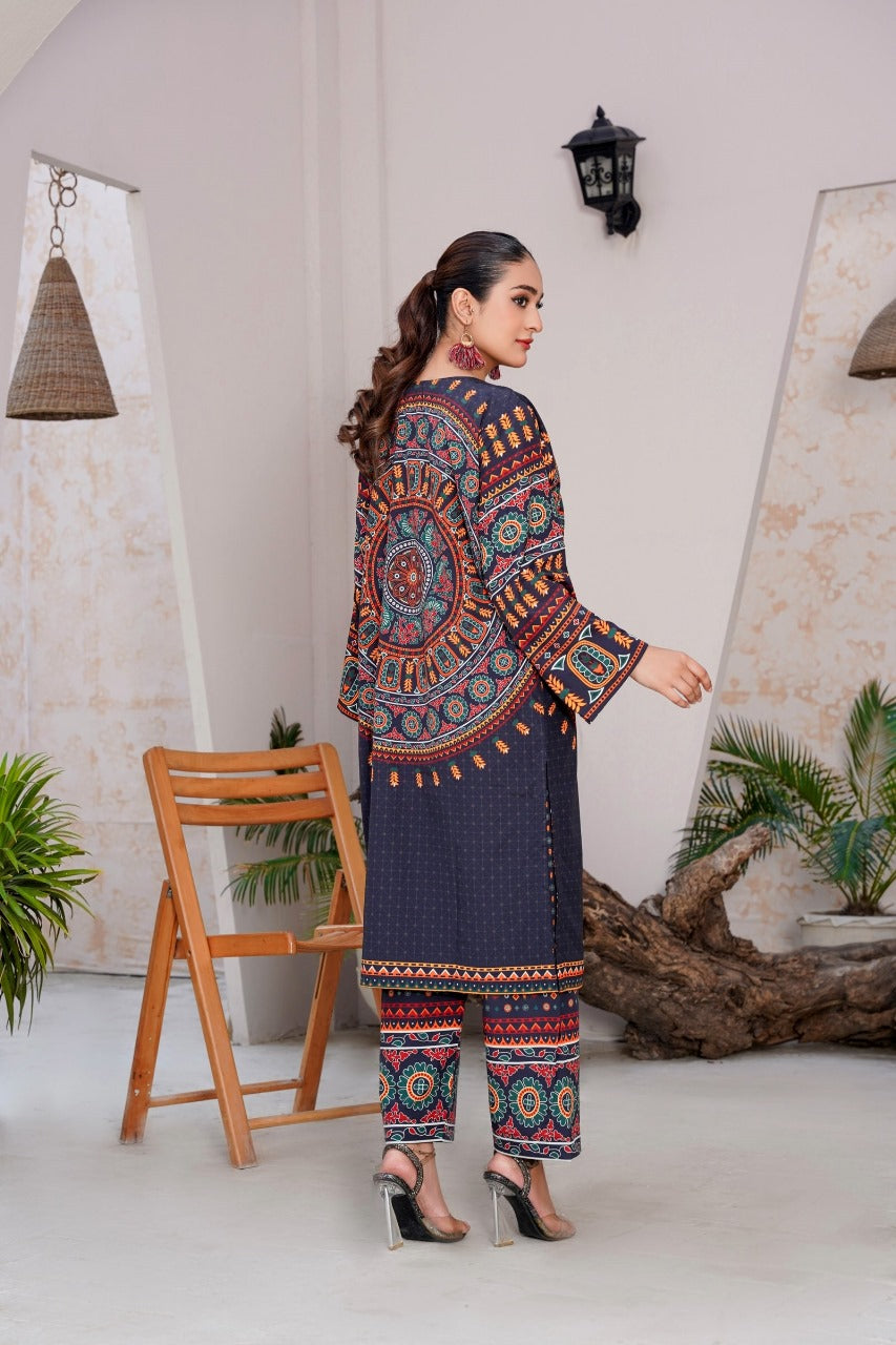 Winter Collection - Swiss Raw Silk Mirror 2Pcs - The Mak's Store