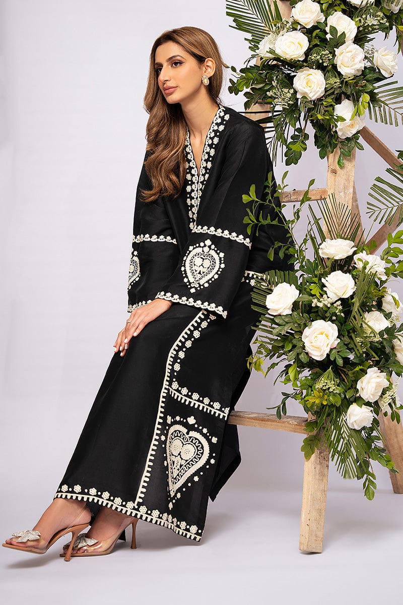 BLACK SPARKLE EMBROIDERY 2PC