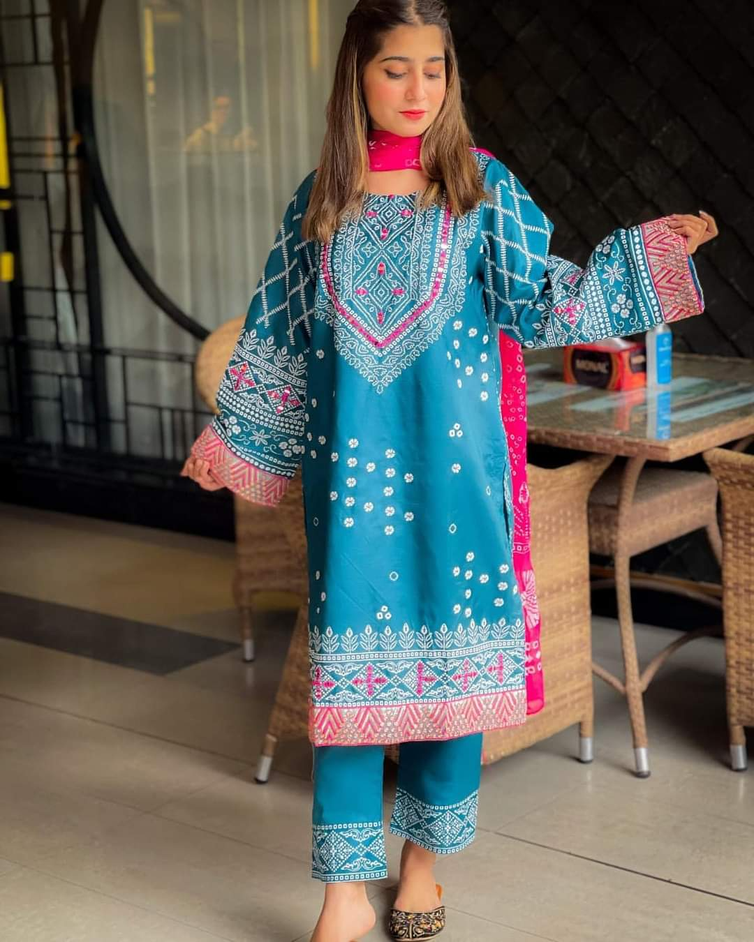 Chunri Silk 3-Piece Embroidered Suit - The Mak's Store