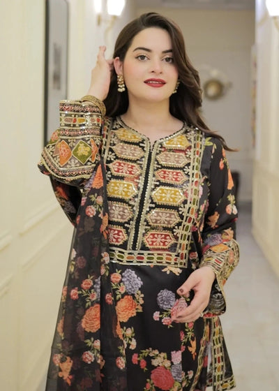 Chandni Embroidered 3 pc