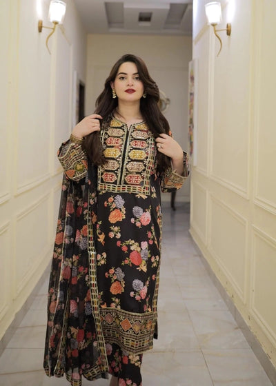 Chandni Embroidered 3 pc