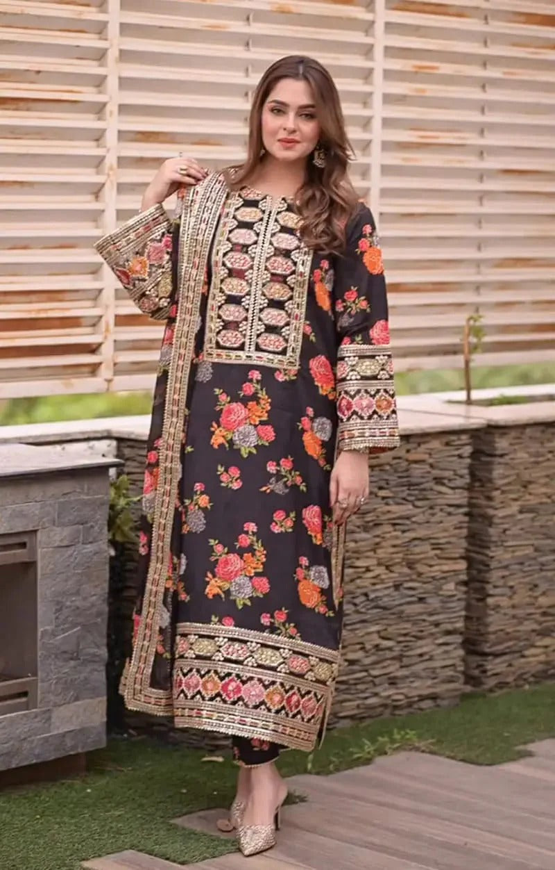 ANEELAS DIGTIGAL EMBROIDERED 3PC