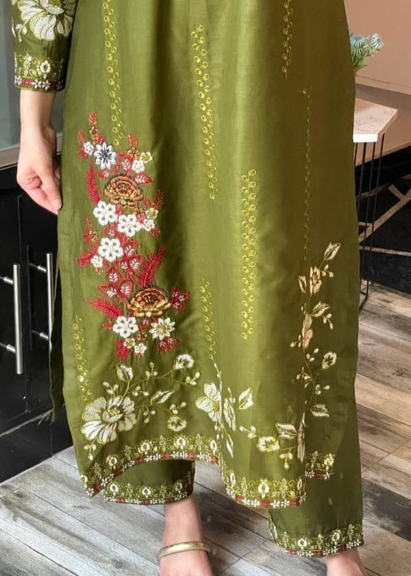 MEHROON BLOOM EMBROIDERED 2PC