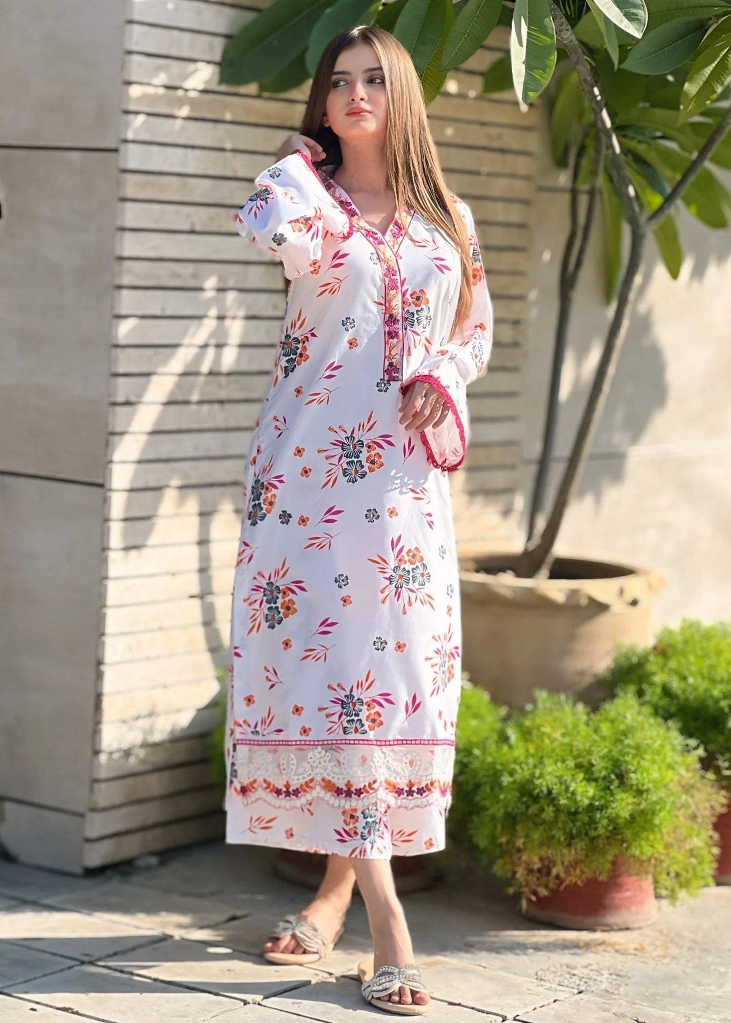 WHITE ELEGANCE EMBROIDERED 2PC